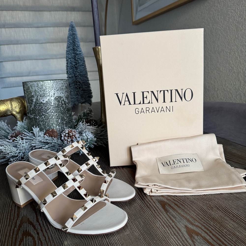Valentino Garavani Cream Studded Heels